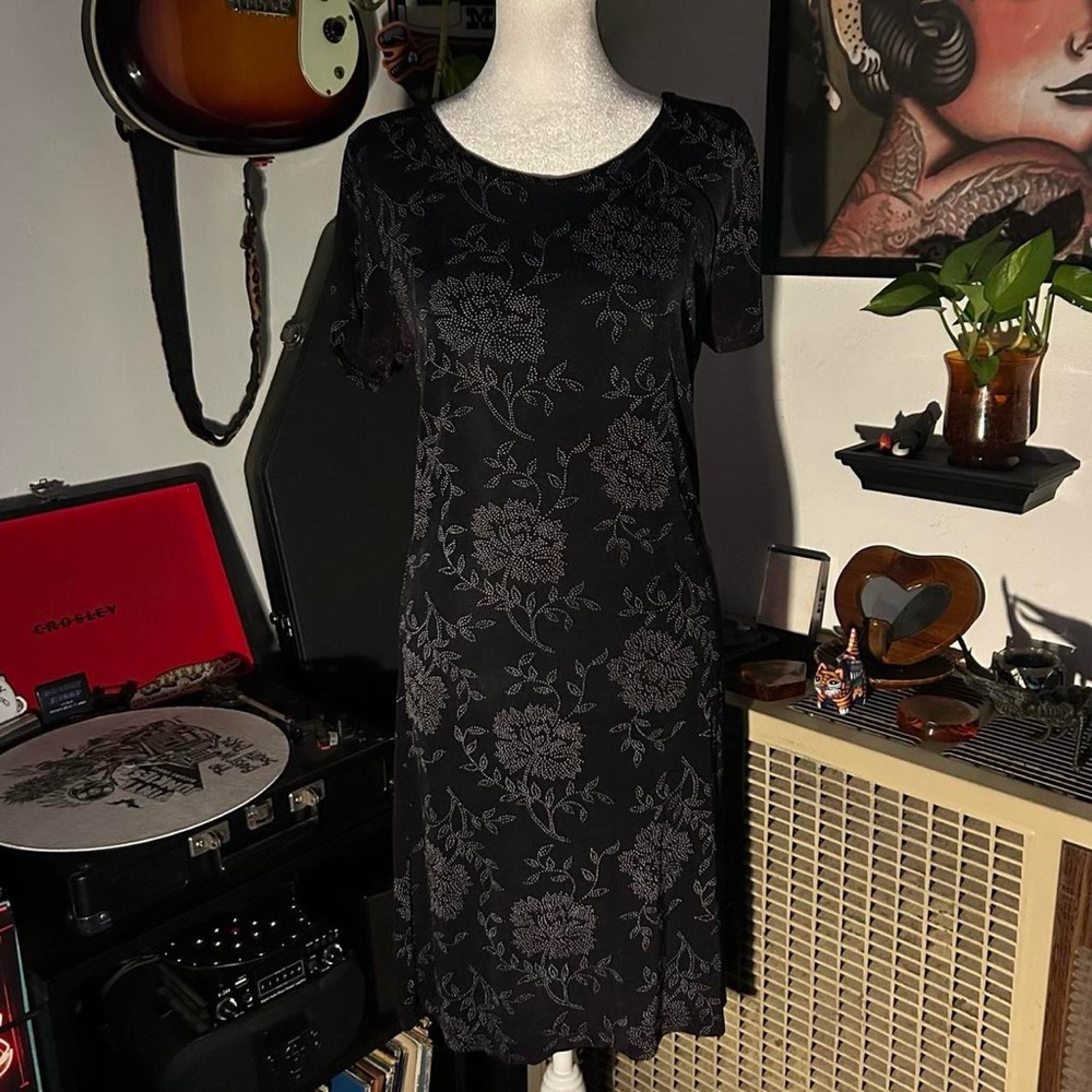 Vintage Black Floral Dress